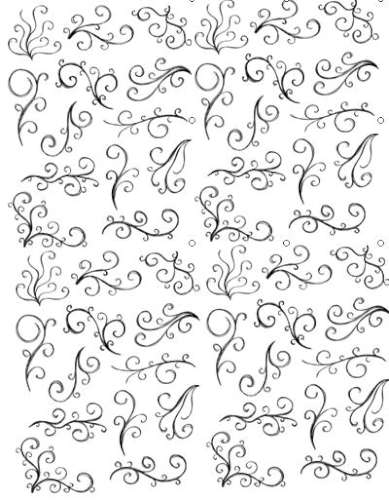 Printed Wafer Paper - Black Swirls - Click Image to Close